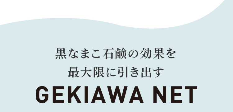 黒なまこ石鹸の効果を最大限に引き出すGEKIAWA NETを試してみてください！