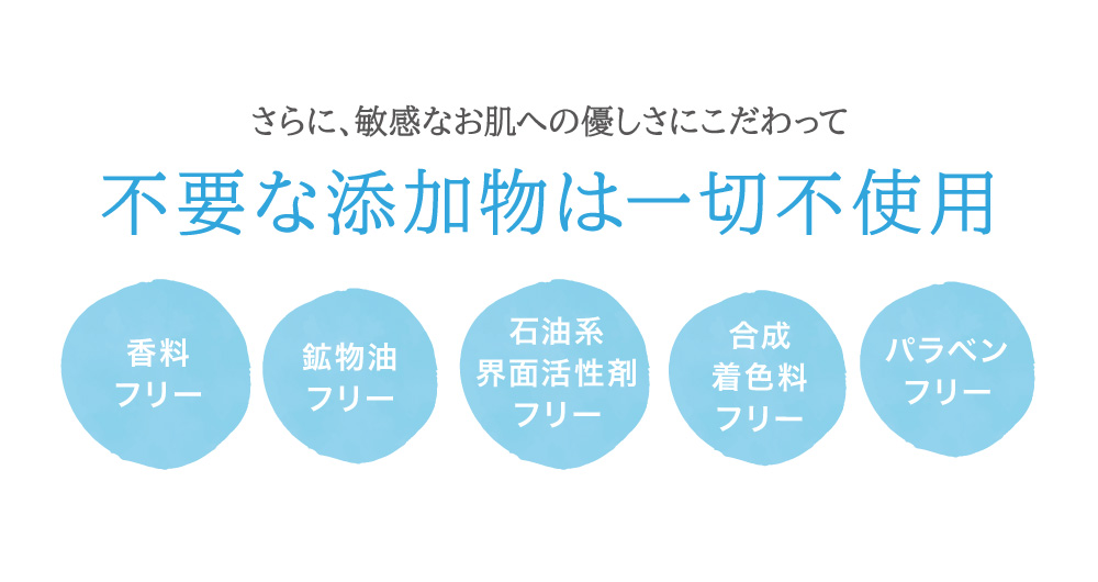さらに、敏感なお肌への優しさにこだわって、黒なまこ石鹸は、不要な添加物は一切使用していません。香料フリー、鉱物油フリー、石油系界面活性剤フリー、合成着色料フリー、パラベンフリー。黒なまこ石鹸の濃厚リッチな泡洗顔で、極上のツルスベ肌へ。
