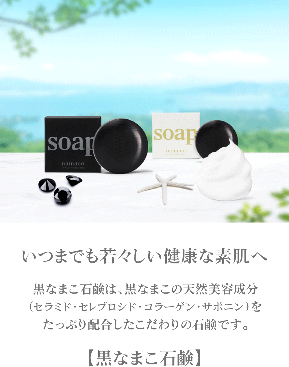 黒なまこ石鹸（大村湾漁協の石鹸）